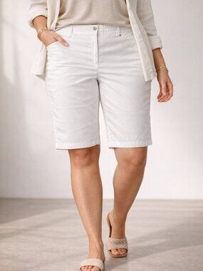 NVO by Lanctot White Bermuda Shorts | Classic Golf Casual | Mid-Length